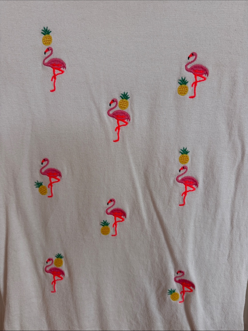 J.Crew Factory Teddie flamingo print women’s sweater - Picture 2 of 5
